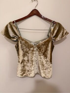 Vince Poet Strap Slip Cami In A Velvet Fabric, Off-The-Shoulder Draped Sleeves 2